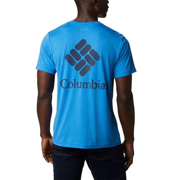 Columbia Maxtrail Logo T-Shirt Blue For Men's NZ31042 New Zealand